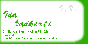 ida vadkerti business card